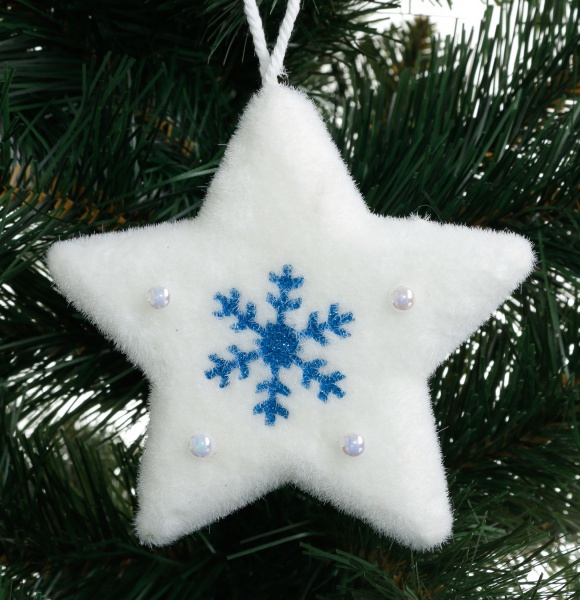 Декоративная подвеска Shunda звезда 13 см бело-синий SDF213412WB