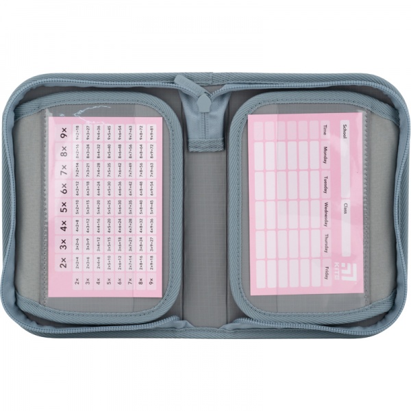 Пенал школьный Fluffy Cat K22-622-17 KITE розовый с серым