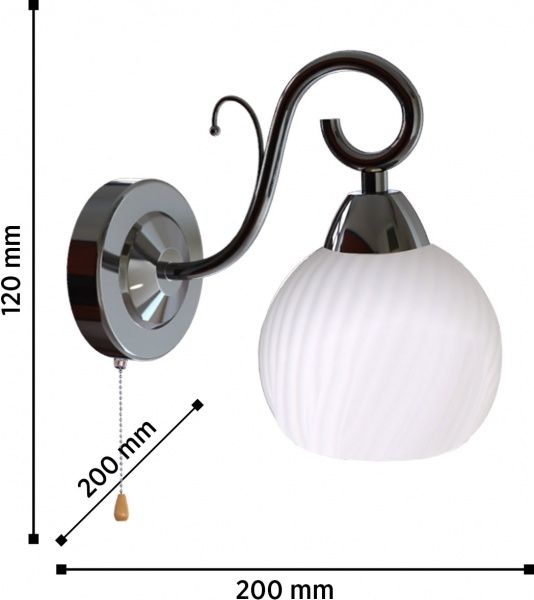 Бра Blitz 1340-11 1x40 Вт E14 чорний хром 