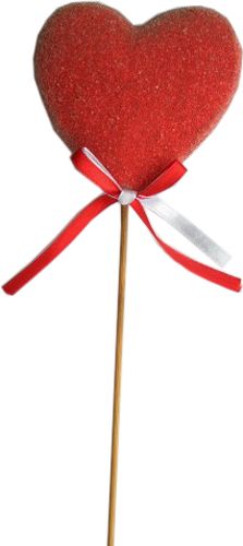 Декоративное изделие Сердце бархатное 6 см красное 224637 224637 