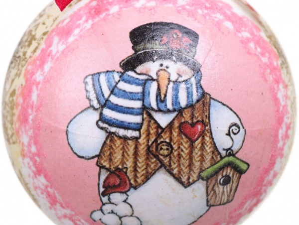 Шар новогодний Декупаж d 80 мм в ассортименте