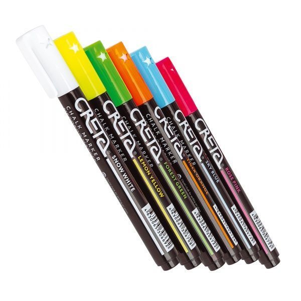 Набір маркерів кольорових крейдяних (6 шт.) CRETA COLOUR MIX # 1