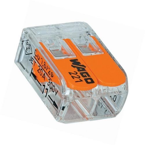 Клемма быстрого монтажа WAGO 221-412 на 2 проводника с рычагами 3 шт. прозрачный 