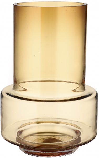 Ваза скляна Wrzesniak Glassworks Колба 15-3881A 25,5 см бурштиновий 