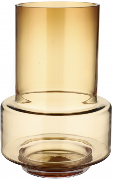 Ваза скляна Wrzesniak Glassworks Колба 15-3881A 25,5 см бурштиновий 