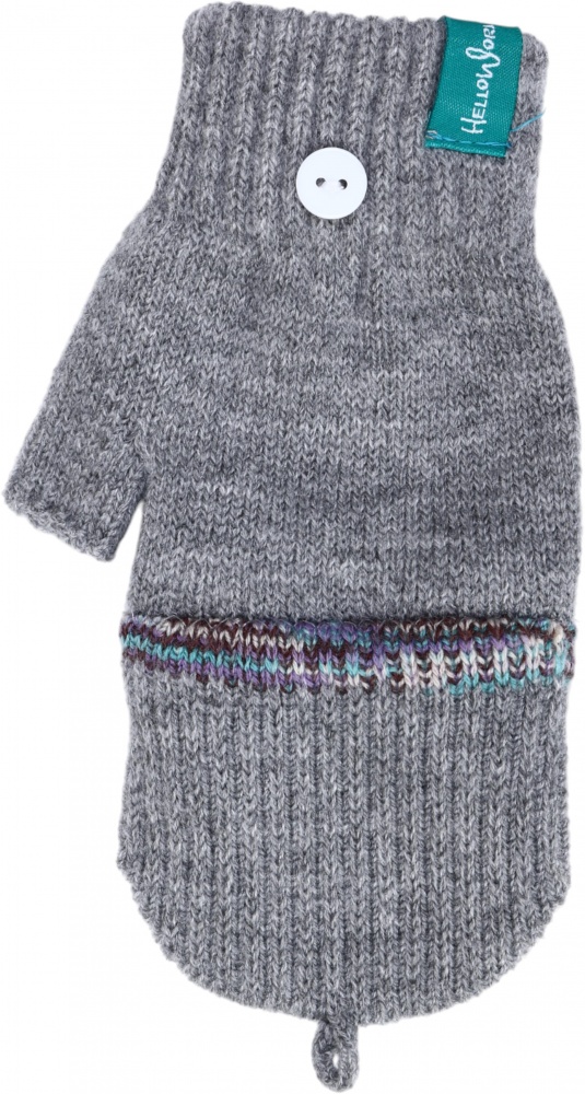 Рукавиці HW без пальчиків з відкидною рукавичкою для дівчаток р.12-14 сірий
