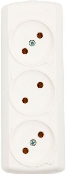 Колодка Borsan без заземления 3 гн. белый BR-1543-0 