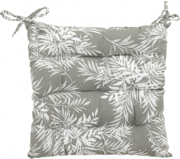 Подушка на стул Листья серая 37х37см Luna
