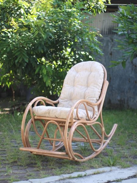 Кресло-качалка Indigo Агата из натурального ротанга 100x60x140 см бежевый 