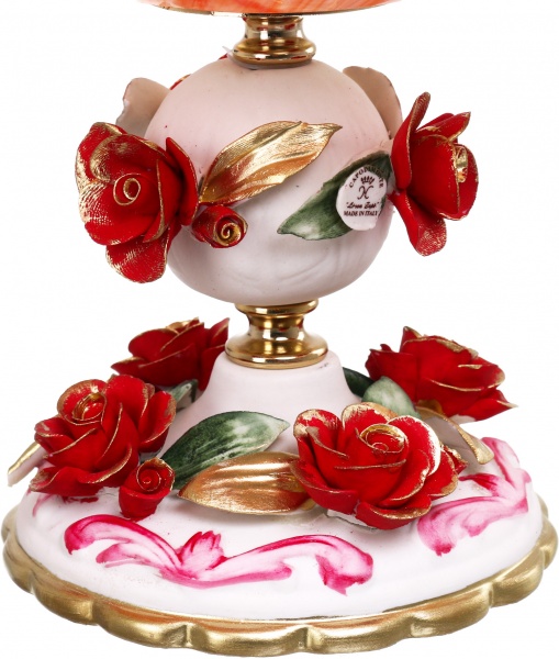 Фруктовница красная GIGLIO ALABASTRO RED 46X38X25 White cristal