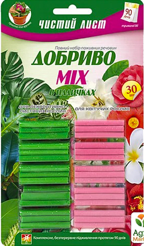Удобрение в палочках Чистий Лист МІХ 30 шт