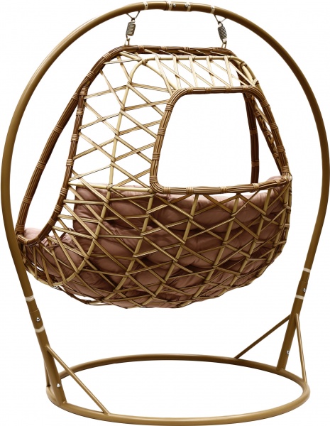 Кресло-кокон Феникс двухместный плетение зигзаг пробка