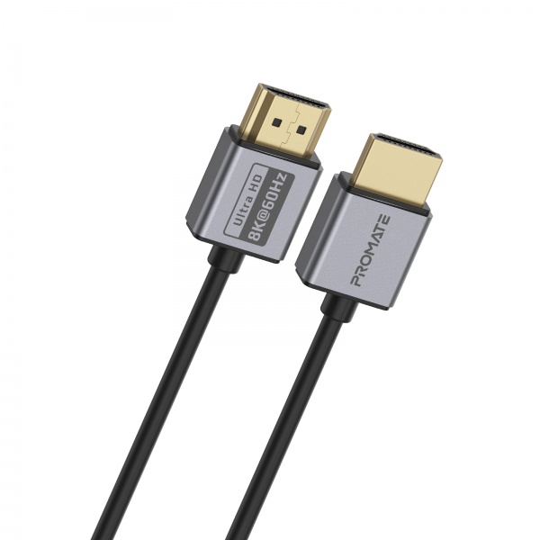 Кабель Promate PrimeLink8K-150 HDMI to HDMI 2.1 UHD HDR 1,5 м сірий (primelink8k-150.grey) 
