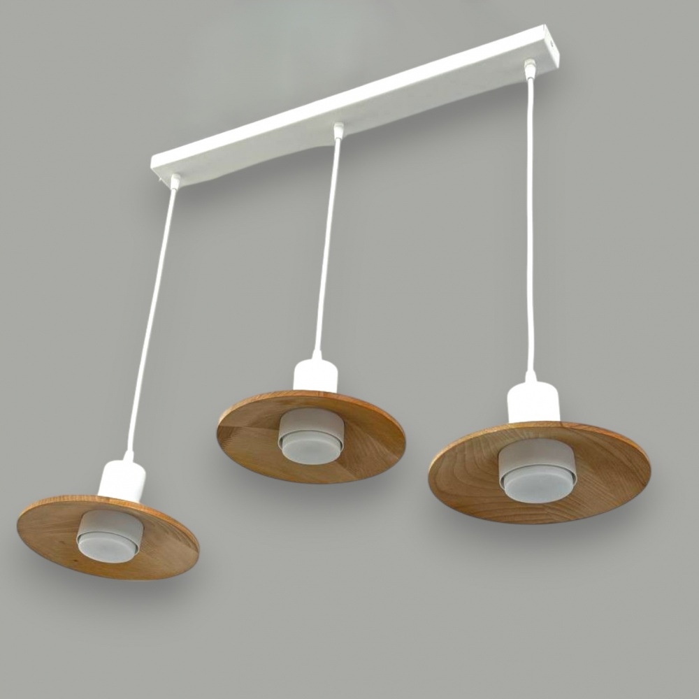 Світильник підвісний Светкомплект Hat 3xGX53 білий/дерево