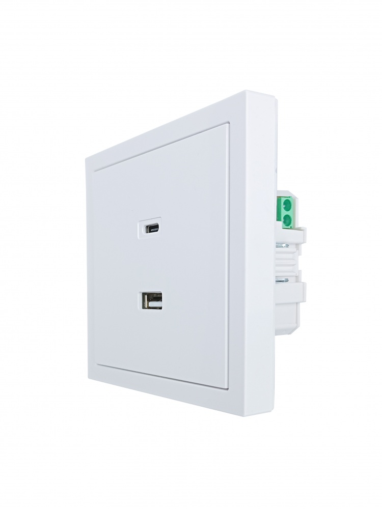 Механізм розетки USB + Type C HausMark Juna IP20 білий