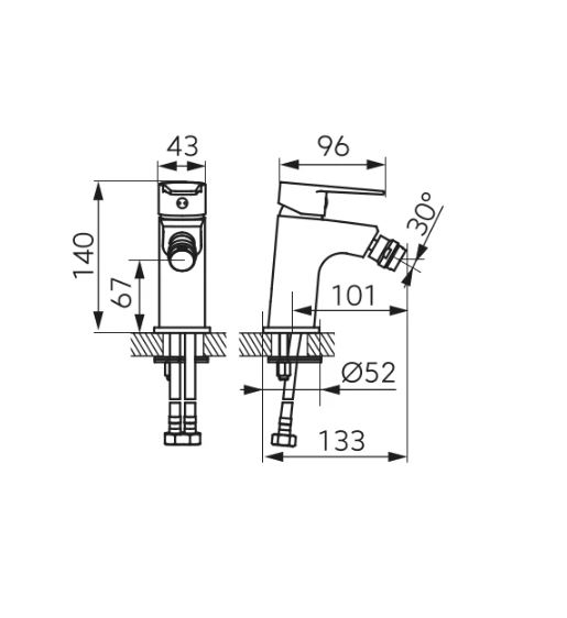 Смеситель для биде Ferro RENNTO хром BNT6