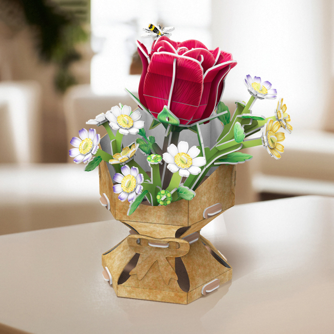 3D-пазл CubicFun Букет цветов Роза W3301h