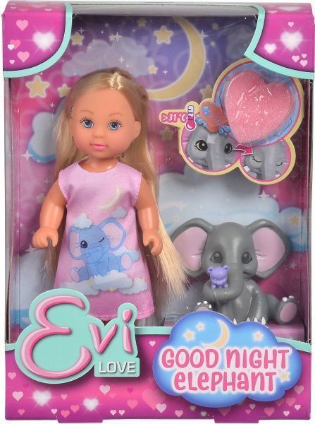 Игровой набор Simba Evi Love Эви Спокойной ночи с слоненком и аксессуарами