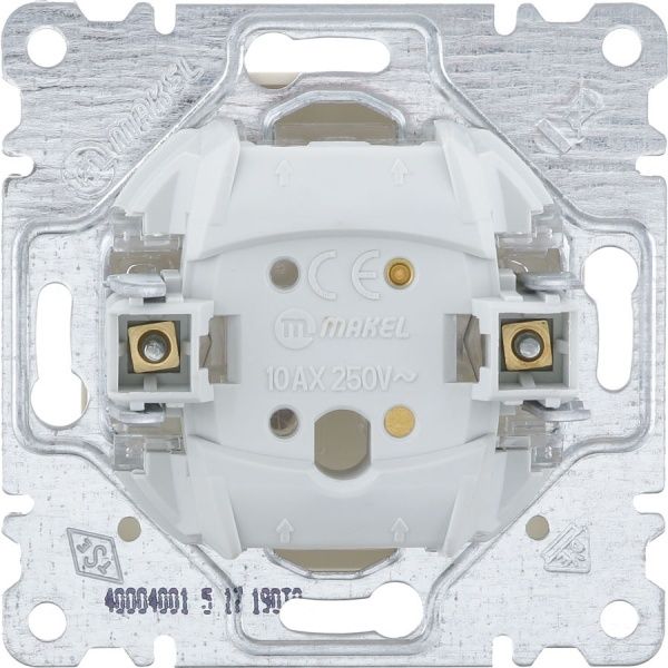 Механізм вимикача одноклавішний Makel Karea без підсвітки 10 А 220В слонова кістка