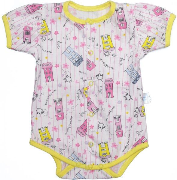 Боди Маленькие люди 204-111 (КУЛ) р.74 белый с рисунком 