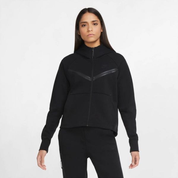 Джемпер Nike W NSW TCH FLC WR HOODIE FZ CW4298-010 р. L черный
