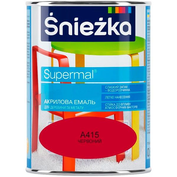 Эмаль Sniezka Супермаль красная 0.8 л