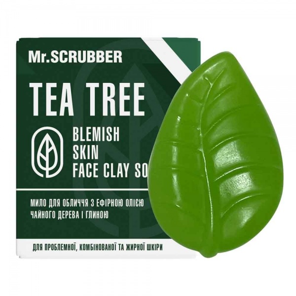 Мыло Mr.SCRUBBER с маслом чайного дерева Blemish Skin Face Clay Soap Tea Tree 130 г 1 шт./уп.