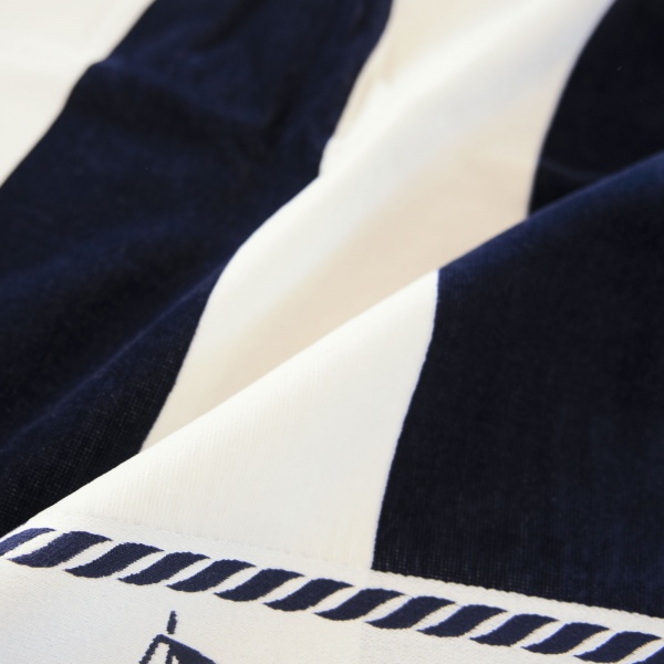 Рушник пляжний Beach 100x160 см білий із синім Zwoltex 