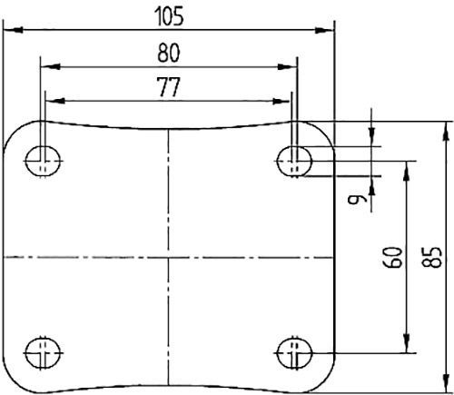 Колесо поворотное 3370 DRR 125 P62 TENTE 