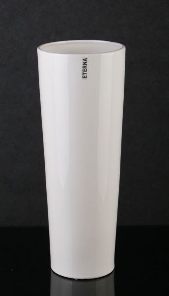 Ваза керамическая белая 13х13х38 см Eterna