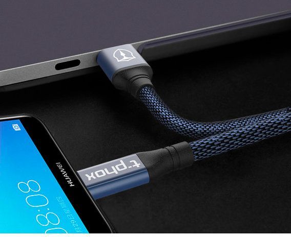 Кабель T-PHOX USB – microUSB 1,2 м синій (T-M810 Blue) SPEED 