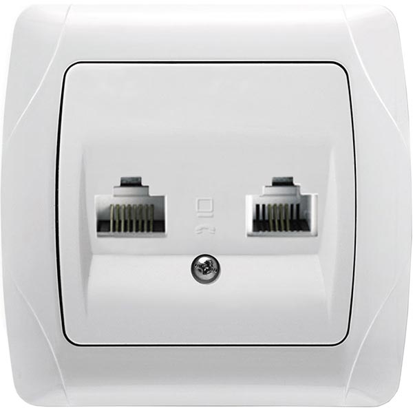 Розетка Viko Carmen телефон+комп'ютер RJ45 CAT5е+RJ11 біла