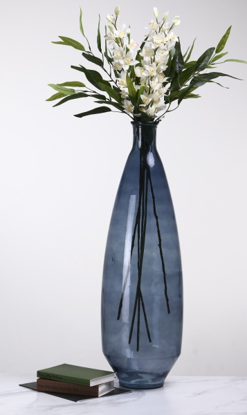 Ваза скляна San Miguel Adobe 80 см блакитно-сіра 