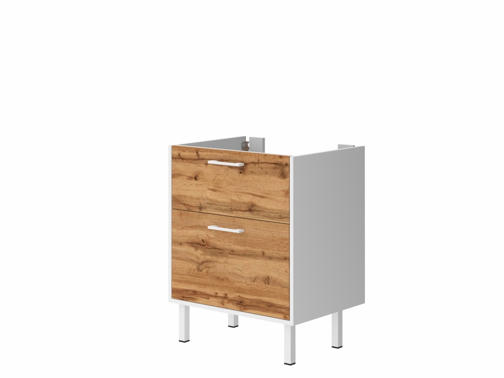 Тумба ЮВЕНТА Afina 60 см Белая + Дуб Вотан под столешницу или умывальник Piedra 60