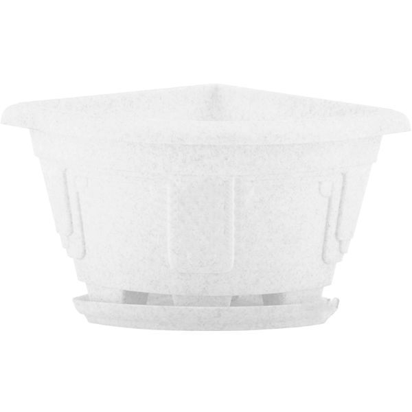 Горшок пластиковый Алеана Петуния угловой треугольный 2,2л белый с серым (113024) 