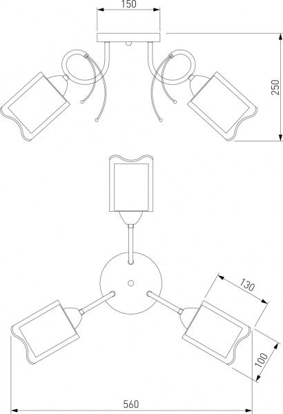 Люстра потолочная Strotskis Renee 30122/3 3x60 Вт E27 хром 