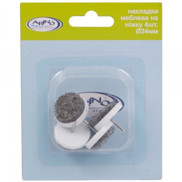 Накладка меблева на ніжку d24 мм білий 4 шт.