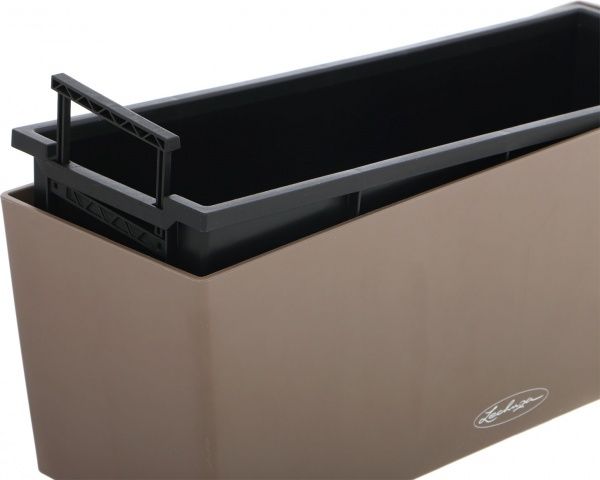 Вазон пластиковый Lechuza Balconera Color прямоугольный 18,1л серо-коричневый 