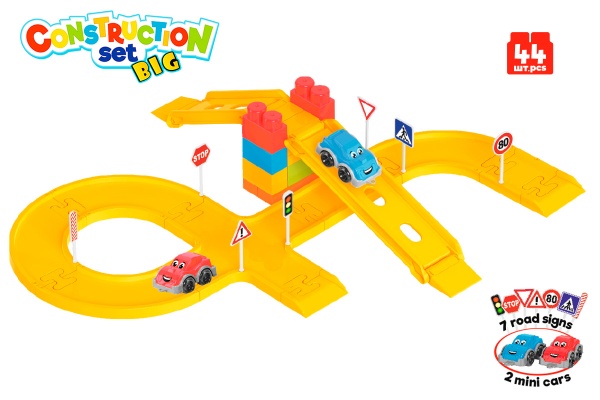 Конструктор ТехноК с машинками, дорогами и знаками 8331