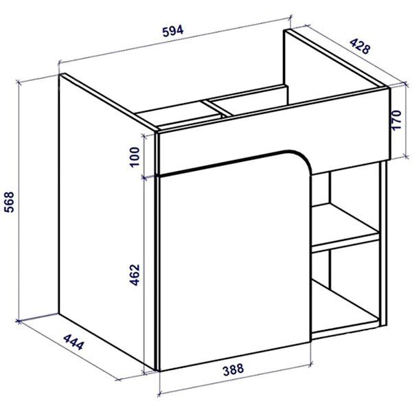 Тумба Water House Оника 60 см дуб крафт золотой под умывальник Амальфи 60