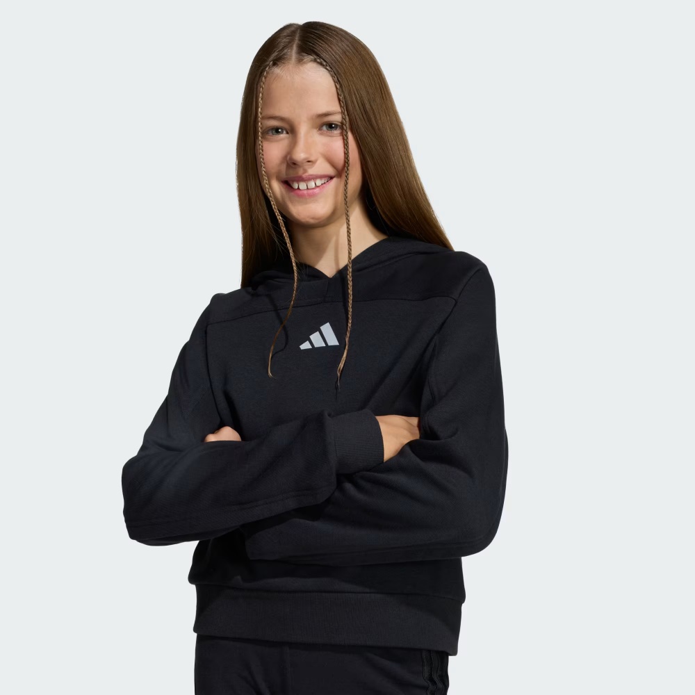 Джемпер Adidas JG GLAM SWT BLACK/SILVMT KB7047 р.152 чорний