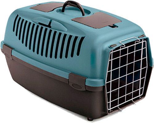 Переноска Stefanplast Gulliver 2 55х36х35 см стального-синий / коричневый металлическая дверь