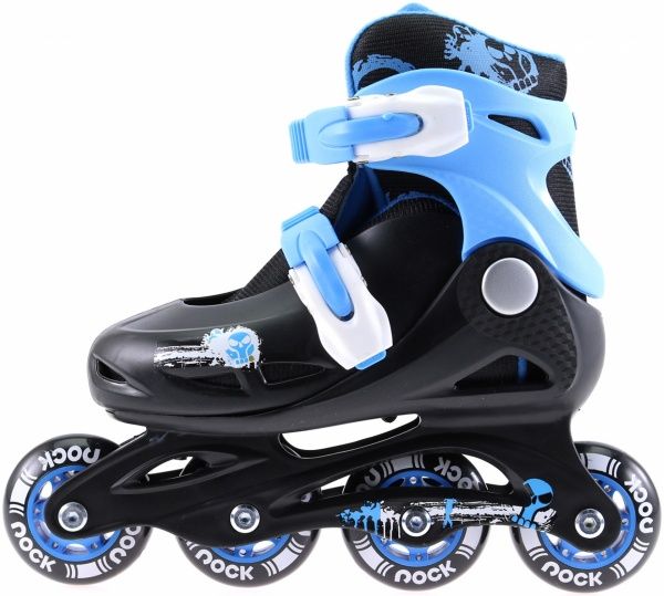 Роликовые коньки GW-369HB-C-6 р. 30-33 черный с синим