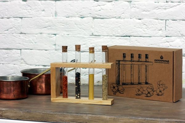 Підставка декоративна Склоприлад дерев`янна з пробірками