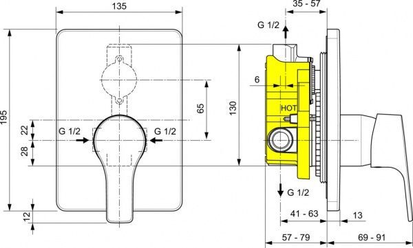 Змішувач для душу Vidima Posh
