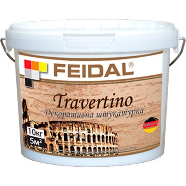 Декоративна штукатурка моделювальна Feidal Travertino 20 кг білий