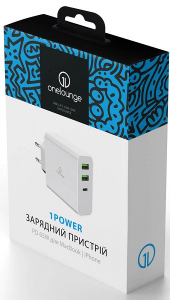 Зарядное устройство OneLounge 1Power PD 65W для MacBook 