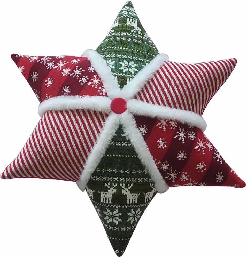 Декорация новогодняя подушка Звезда рождественская HAB2303C033 55 см