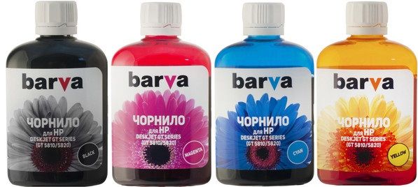 Набор чернил Barva HP I-BAR-HGT-090-MP black cyan magenta yellow