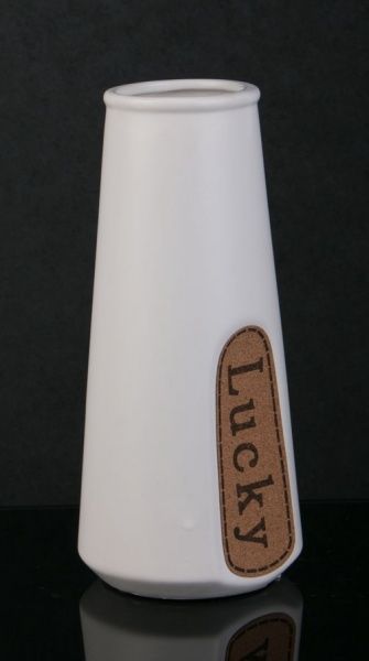 Ваза керамическая белая Lucky 12,5х27 см